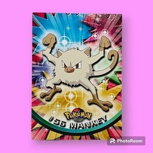 Pokemon MANKEY #56 Character Card Topps Series 1 1999 TV Animation Edition